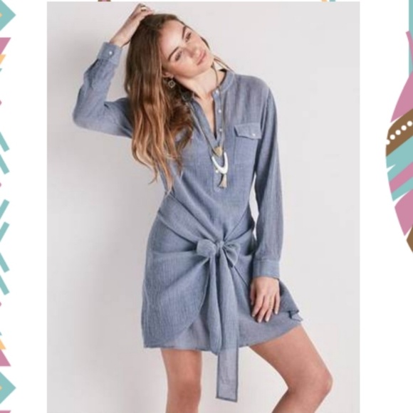 Lucky Brand Dresses & Skirts - Lucky Brand Chambray tie waist dress